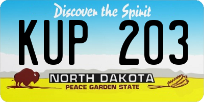 ND license plate KUP203