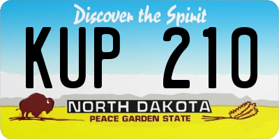 ND license plate KUP210