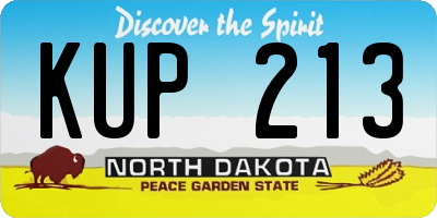 ND license plate KUP213