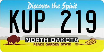 ND license plate KUP219