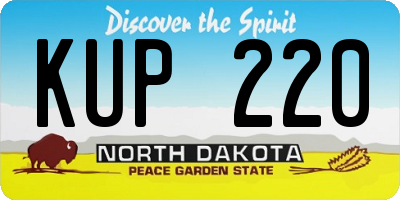 ND license plate KUP220
