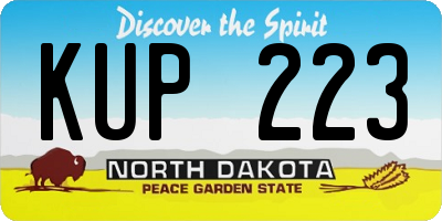 ND license plate KUP223