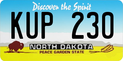 ND license plate KUP230