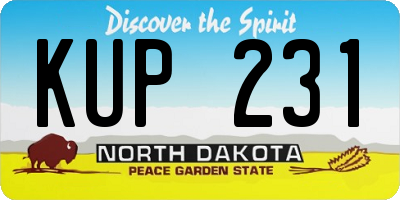 ND license plate KUP231