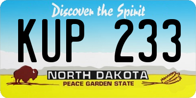 ND license plate KUP233