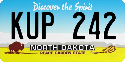 ND license plate KUP242