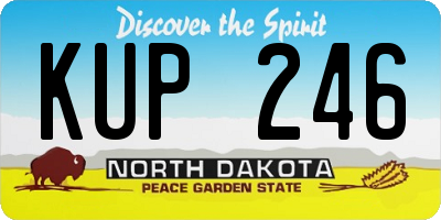 ND license plate KUP246