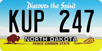 ND license plate KUP247