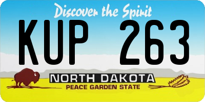 ND license plate KUP263
