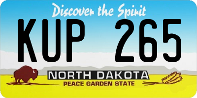 ND license plate KUP265