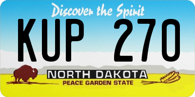 ND license plate KUP270