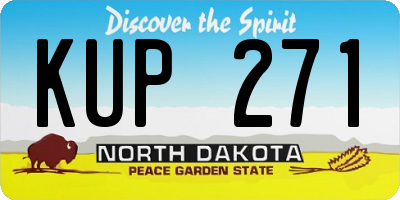 ND license plate KUP271