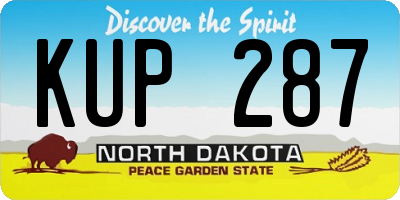 ND license plate KUP287