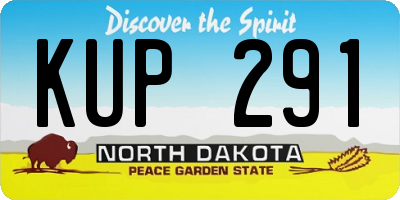 ND license plate KUP291
