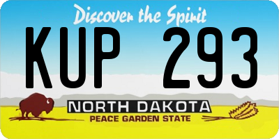 ND license plate KUP293