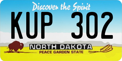ND license plate KUP302