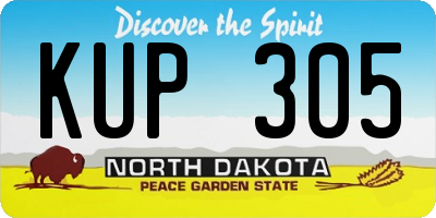 ND license plate KUP305