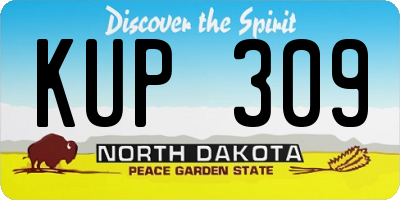 ND license plate KUP309