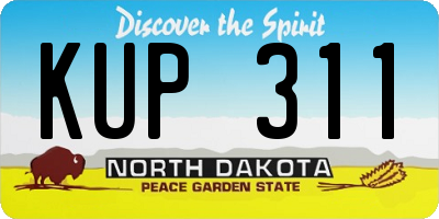 ND license plate KUP311