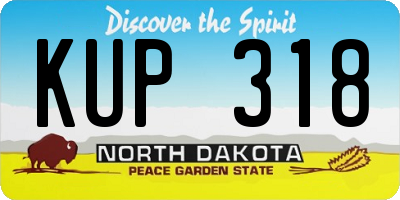 ND license plate KUP318