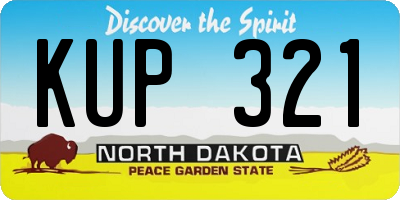 ND license plate KUP321