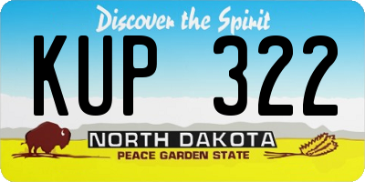 ND license plate KUP322