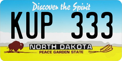 ND license plate KUP333