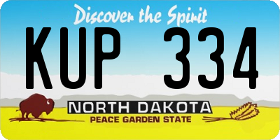 ND license plate KUP334