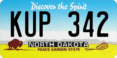 ND license plate KUP342