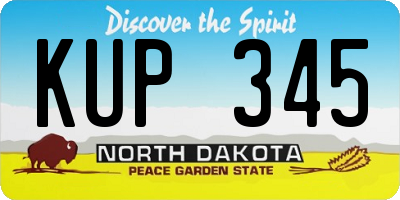 ND license plate KUP345