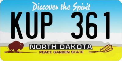 ND license plate KUP361