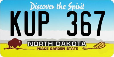 ND license plate KUP367