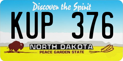 ND license plate KUP376