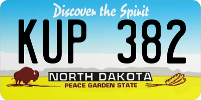 ND license plate KUP382