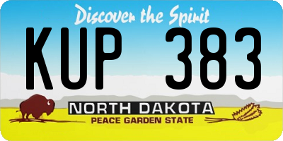 ND license plate KUP383
