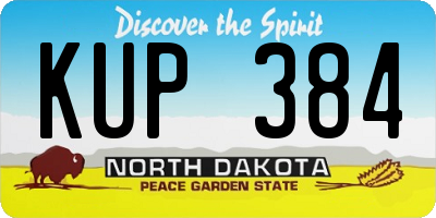 ND license plate KUP384