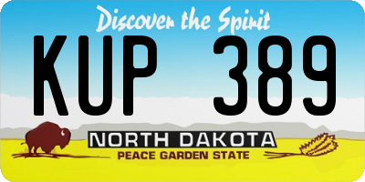 ND license plate KUP389