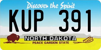ND license plate KUP391