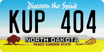ND license plate KUP404