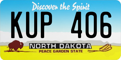 ND license plate KUP406