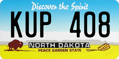 ND license plate KUP408