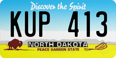 ND license plate KUP413