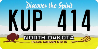 ND license plate KUP414