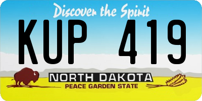 ND license plate KUP419