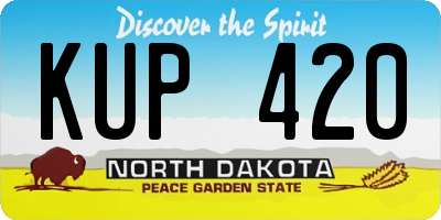 ND license plate KUP420