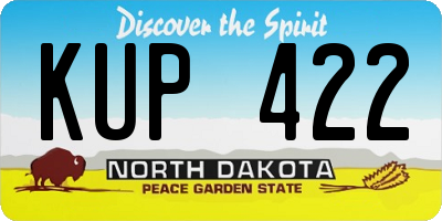 ND license plate KUP422