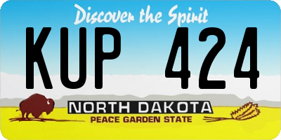 ND license plate KUP424