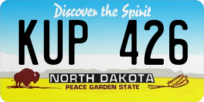 ND license plate KUP426