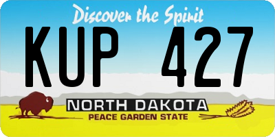ND license plate KUP427