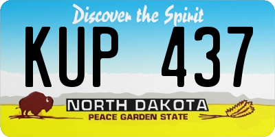 ND license plate KUP437